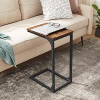 Mesa Auxiliar Industrial para Sofá Mesa de Noche en C, Bandeja de TV para Sala de Estar, Dormitorio, Estilo Rústico Marrón y Negro - details 3