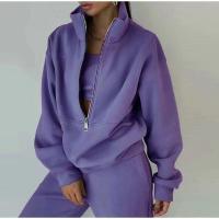 Conjunto de sudadera y pantalones de chándal de lana con cremallera, ropa deportiva informal, moda urbana, 2 piezas - details 14