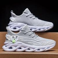 Zapatillas de coco transpirables de malla para hombre con suela suave para aumentar la altura de correr zapatos negros para papá - details 3