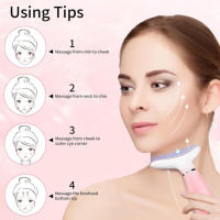 Masajeador facial y de cuello - Rosa (Dispositivo de belleza para el cuello 2, Rosa) - details 4