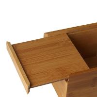Organizador de escritorio de bambú cuadrado ecológico para oficina creativa, estante para pañuelos, servilletero, caja de almacenamiento - details 7
