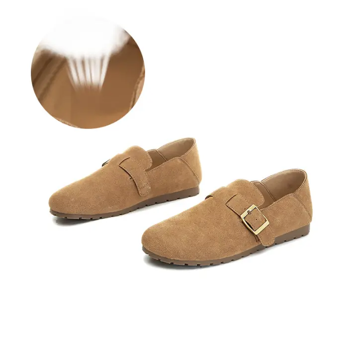 Nuevos zapatos blancos de cuero, nuevos zapatos individuales de suela plana, zapatos casuales versátiles, zapatos de mujer de temperamento retro para niños - 1
