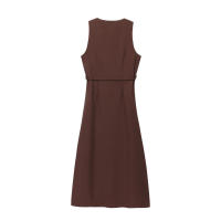 Vestido de moda para mujer, estilo nuevo, versátil, sin mangas, con botones en la cintura y forro. - details 2