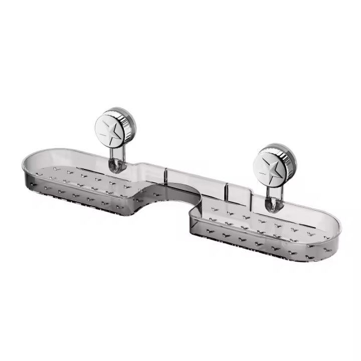 Estante de almacenamiento para grifo con ventosa, organizador multiusos sin perforación, estante de lavado para baño montado en la pared de gran capacidad - 1