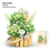 Bloques de Construcción de Cactusas Flor Eterna Bonsái Árbol Jardines Románticos Ladrillos DIY - details 40