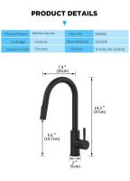 Grifo de cocina extraíble para fregadero de superficie negra G1/2, grifo de un solo orificio - details 0