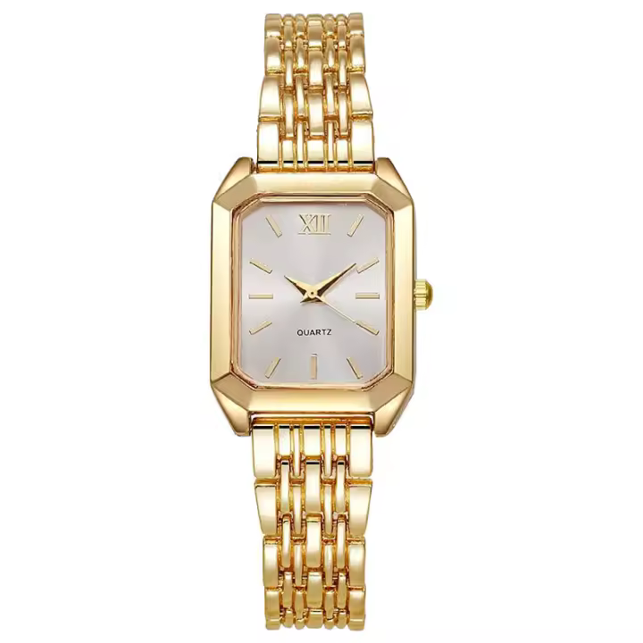 Nuevo Reloj informal con banda de acero para mujer, esfera cuadrada, reloj de pulsera de cuarzo para estudiante - 1
