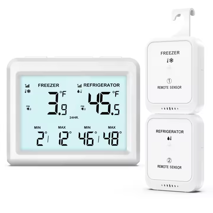ORIA-termómetro Digital inalámbrico para refrigerador, Monitor de temperatura, 2 sensores - 1