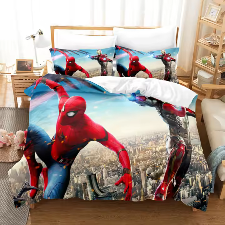 Juego de Ropa de Cama Spiderman Funda de Edredón Peter Parker Gwen Funda de Almohada Venom - 1