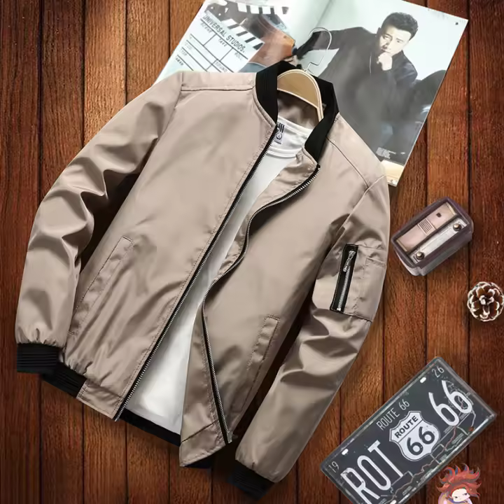 Chaqueta con capucha y cremallera para hombre, top informal de primavera y otoño - 1