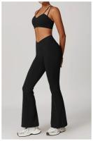 Traje de Yoga para gimnasio para mujer, conjunto deportivo ajustado transpirable, pantalones acampanados de entrenamiento, Camiseta deportiva de realce, conjunto de Yoga de manga larga, 2 uds. - details 14