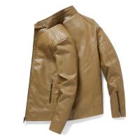 Moda para actividades al aire libre, chaqueta de cuero con cuello levantado para hombre, nueva moda, Tops Retro versátiles, abrigos informales sólidos a prueba de viento para otoño e invierno para hombre - details 2