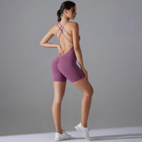 Hamidou-Conjunto de Yoga con espalda descubierta para mujer, Body de Fitness de alta elasticidad, ropa de gimnasio deportiva, Top corto de Fitness, Shockpro - details 21