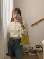 Blusa de verano para mujer, camisa de primavera, blusa para mujer, Blusas largas de gasa, informales, elegantes, Vintage, de manga larga, holgada de gran tamaño, blanca - details 24