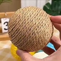 Pelota para rascar gatos con cuerda de papel grande, juguete interactivo para morder, juguetes para masticar, rascador divertido para gatos, suministros para mascotas - details 5