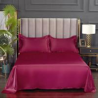 1 pc Bed Sheet for Summer Ice Cool Fabric Top Sheets Satin Smooth Flat Bed Sheet for Double Bedding (no pillowcase) - details 15