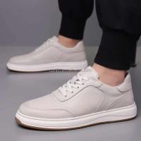 Nuevos zapatos de moda + zapatos casuales clásicos de marca de diseño de lujo de alta calidad deportivos blancos puros de cuero genuino para hombres - details 2
