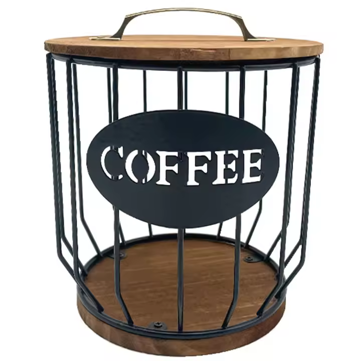 Cesta de almacenamiento de cápsulas de café ahuecada, organizador de cápsulas de café y frutas, soporte para el hogar, cafetería, Hotel, negro - 1