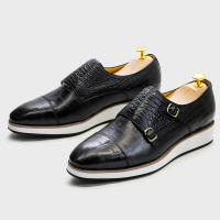 Moda hecha a mano de gama alta casual Munch zapatos de cuero de negocios de cuero de vaca - details 11