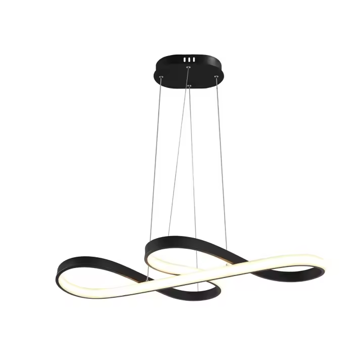 CBJKTX Lámpara colgante LED de silicona negra Diam.75cm regulable con control remoto Diseño moderno para comedor estudio cocina 47W - 1