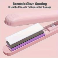 Mini plancha de pelo y rizador de cerámica, plancha alisadora portátil y compacta para viajes y uso doméstico - details 3