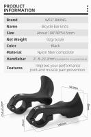 WEST BIKING-empuñaduras interiores para manillar de bicicleta de montaña, accesorio de diseño ergonómico, de nailon, 22,2mm - details 2