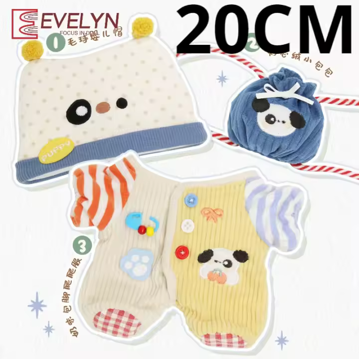 Evelyn-ropa para muñecos de peluche de 20cm, juego de Anime, figuras de Love and Deepspace Zayne Sylus, monos de vestir, sombrero, accesorios de regalo - 1