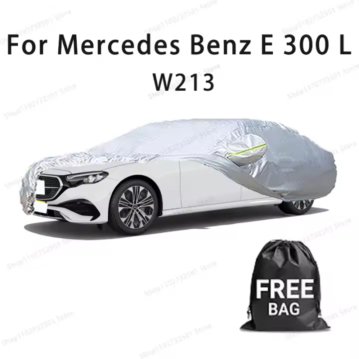 Funda para coche para Mercedes Benz E 300 L W213 Funda completa Funda protectora solar impermeable Accesorios para coches resistentes a los arañazos-Plata - 1