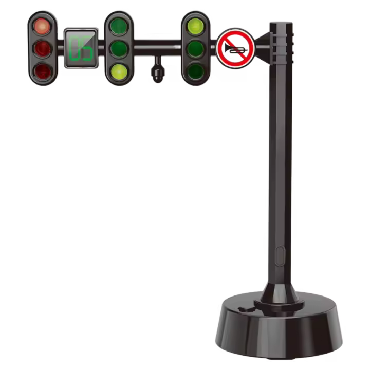 Juguete de tráfico de seguridad, señales de luz, Mini modelo de parada de tráfico, juguetes ABS, simulación de semáforo, bloques de construcción, juguetes para niños - 1