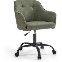 Silla de estudio, giratoria, altura ajustable, carga de 110 kg, marco de acero, tela de algodón-lino transpirable, para estudio, dormitorio, marrón OBG019K01 - details 23