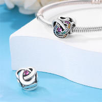 Abalorios de piedra de Color plateado para mujer, pulseras y brazaletes adecuados de estilo elegante, joyería fina DIY para cumpleaños - details 7