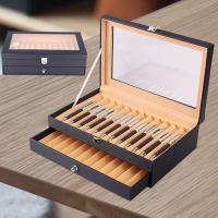 Caja expositora de cuero para pluma estilográfica, organizador, estuche colector de almacenamiento, 24 unidades, nuevo, 30,5x20x9,5/12 "x 7,9" x 3,74" - details 0