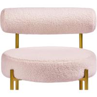 Silla de comedor tapizada, silla relax con estructura reforzada, 136 kg de capacidad, asiento y respaldo acolchados de bouclé para sala, dormitorio, cocina, blanco. - details 18