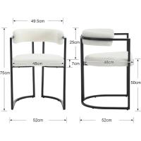 2 Sillas de Cocina con Reposabrazos, Sillas de Salón Modernas con Patas Metálicas Sillas de Descanso Simples para Hogar/Restaurante - details 8