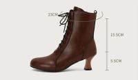 Botas de bruja Victoria para mujer, tacones tipo gatito, botines de encaje con cremalleras laterales, zapatos cómodos - details 0