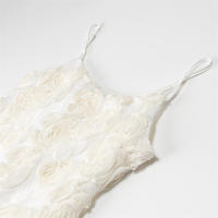 OUWU- Vestido con tirantes y empalme de flores tridimensionales, estilo europeo, nueva moda para mujer, ambiente que combina con todo - details 2