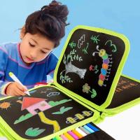 Pizarra mágica para dibujar libros para colorear para niños, 6 páginas, tableros de borrado con bolígrafos de tiza de agua, juguetes educativos - details 0