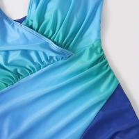 Traje de baño de una sola pieza de un solo artículo de tono liso degradado para mujer sexy, ropa de playa - details 7