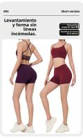 Sostén deportivo de yoga con almohadillas para el pecho, espalda hermosa, shorts de tres cuartos, levantamiento de cadera de cintura alta, conjunto de fitness pilates para mujeres - details 2