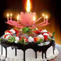 Vela de flor de loto mágica para fiesta de boda, decoración giratoria Musical creativa para pastel de cumpleaños, regalo de bricolaje para niños - details 18
