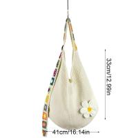 Bolso de punto de flores de ganchillo Simple, bolso de mano de playa tejido de malla, bolso de playa hecho a mano, bolso de hombro hueco de verano - details 0
