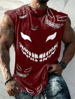 Chaleco deportivo para hombre, camiseta holgada de moda sin mangas para Fitness, camiseta Retro de gran tamaño con cuello redondo, camiseta de manga corta, camiseta sin mangas 2Xs-6Xl - details 7