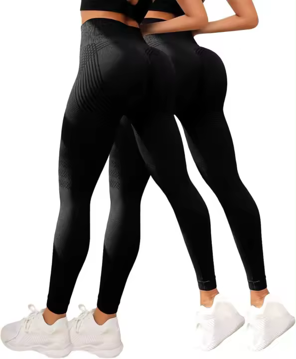 2 Pack Leggins Anticelulíticos Mujer,Leggings Anticelulitis 3D Compresión Lipedema,Leggins Anti Celulitis Deportivos Push Up, Mallas Anticelulitis Mujer Reductores Lipedema - 1