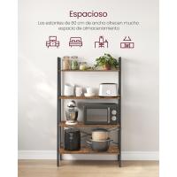 Estantería de 5 Niveles, Librería Industrial, Fácil de Montar, para Salón, Dormitorio, Cocina, Marrón Rústico y Negro LLS45X - details 20