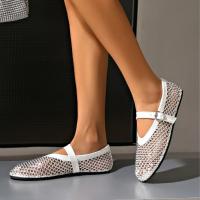 Sandalias huecas de malla con diamantes de imitación para mujer, zapatos planos poco profundos de talla grande, zapatos planos cómodos de lujo para mujer - details 2