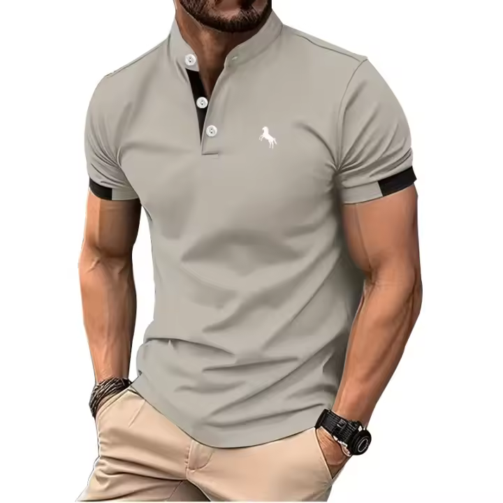 Traje de verano para hombre, moda ca, manga alta, ne T-shi dign, traje o para hombre - 1