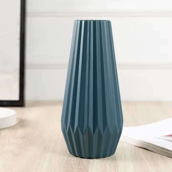 Jarrón de plástico minimalista moderno para el hogar, decoración de sala de estar, jarrón de plástico barato - 1