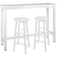 Taburete de Bar Muebles Cocina Silla de Comedor para Salón Cocina Mesa 140x40x100 cm Estructura de Metal, MDF Blanco - details 3