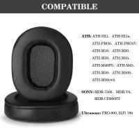 Almohadillas de espuma viscoelástica para los oídos, cubierta de repuesto para ATH M50X, compatible con Audio Technica M40X, M30X, M20, color negro - details 0