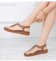 Sandalia Plana Mujer 2025 Boho Chic con Hebillas Metálicas de Lujo - Zapatos de Verano Cómodos para Playa, Fiesta y Diario, Moda Primavera-Verano Elegante - details 21